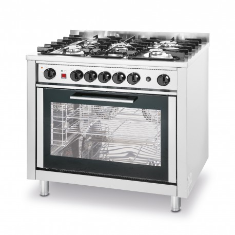 Hendi 5 burners gas cooker with electric oven