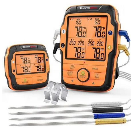 KamadoClub digital wireless food thermometer with 4 probes ThermoPro TP-27