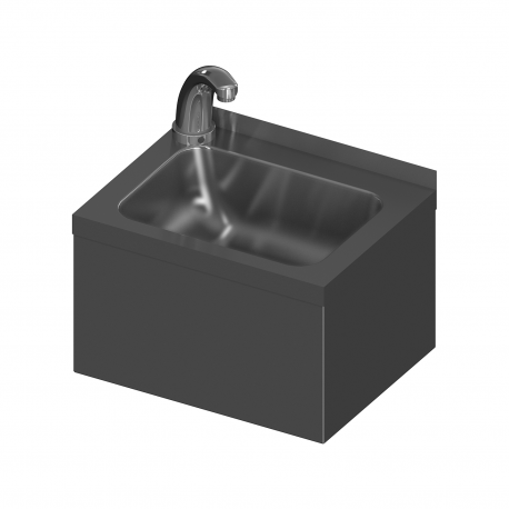 Hand wash basin with stamped table top and sensor control