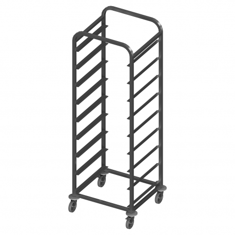 Dishwasher cartridge transport trolley