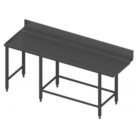 Stalas prie indaplovės su rėmu modulinėm lentynom ir šešiomis kojomis PX0-VM0-150/70/90